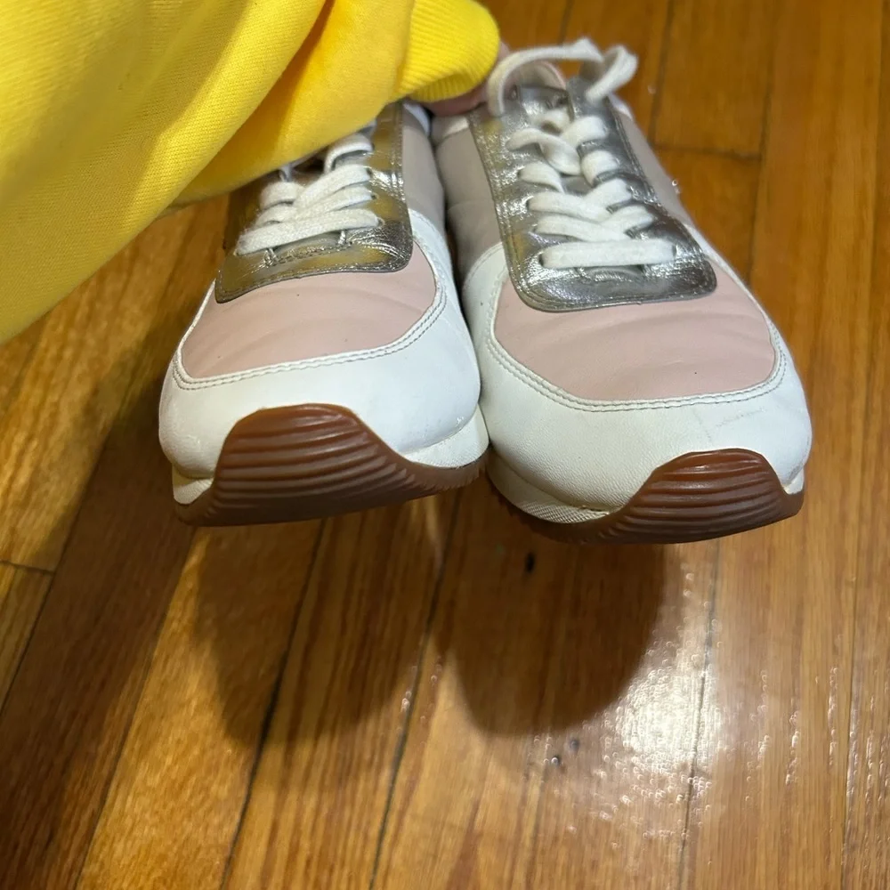 Michael KORS ALLIE Cement Soft Pink Silver Trainer Sneakers US 9 LOVE SHOES